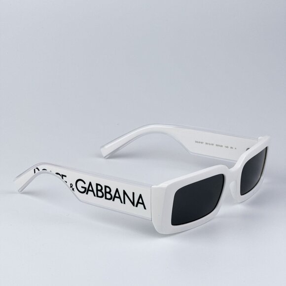 D&G DG6187 331287 BRAND NEW Sunglasses White Dark Grey Rectangle Unisex - Picture 7 of 11